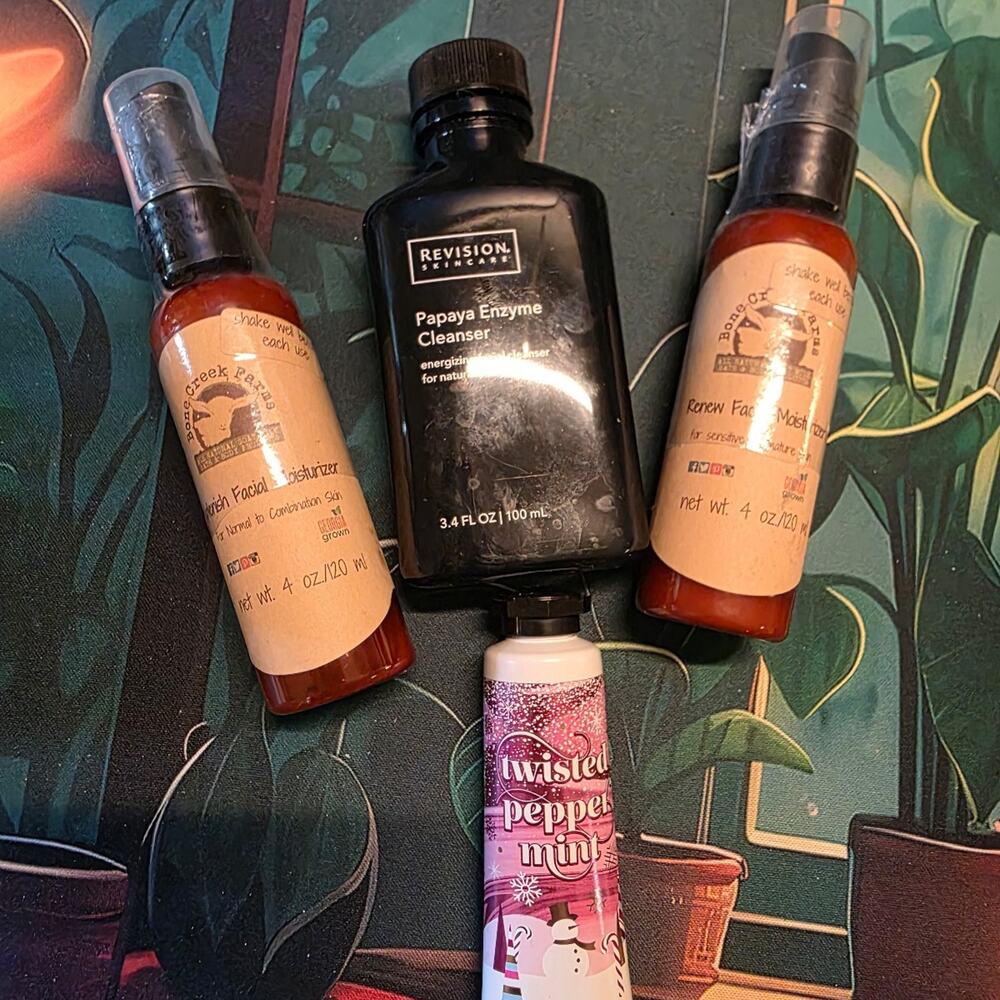 Skincare Bundle Revision Papaya Cleanser Bone Creek Farms BBW Twisted Peppermint